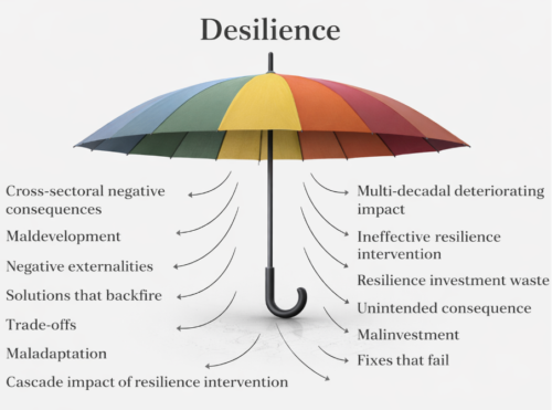 desilience as an umbrella term for all that goes wrong from resilience investment